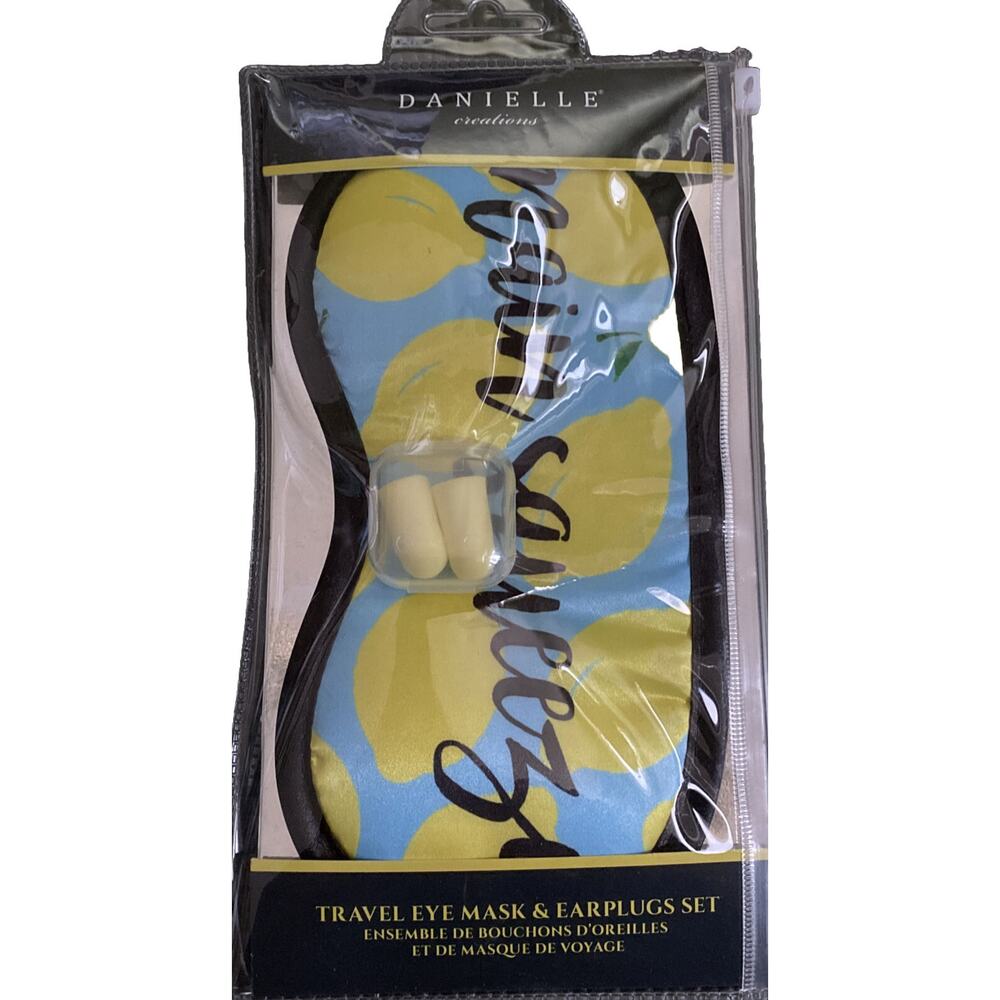 Danielle Creations Travel Eye Mask & Earplugs Set Main Squeeze Trip Travel Sleep